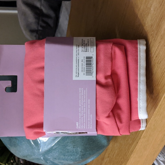 HTF Easter Basket Liner Monogram F Pink White Trim Reversible Spritz Spring - Picture 2 of 3